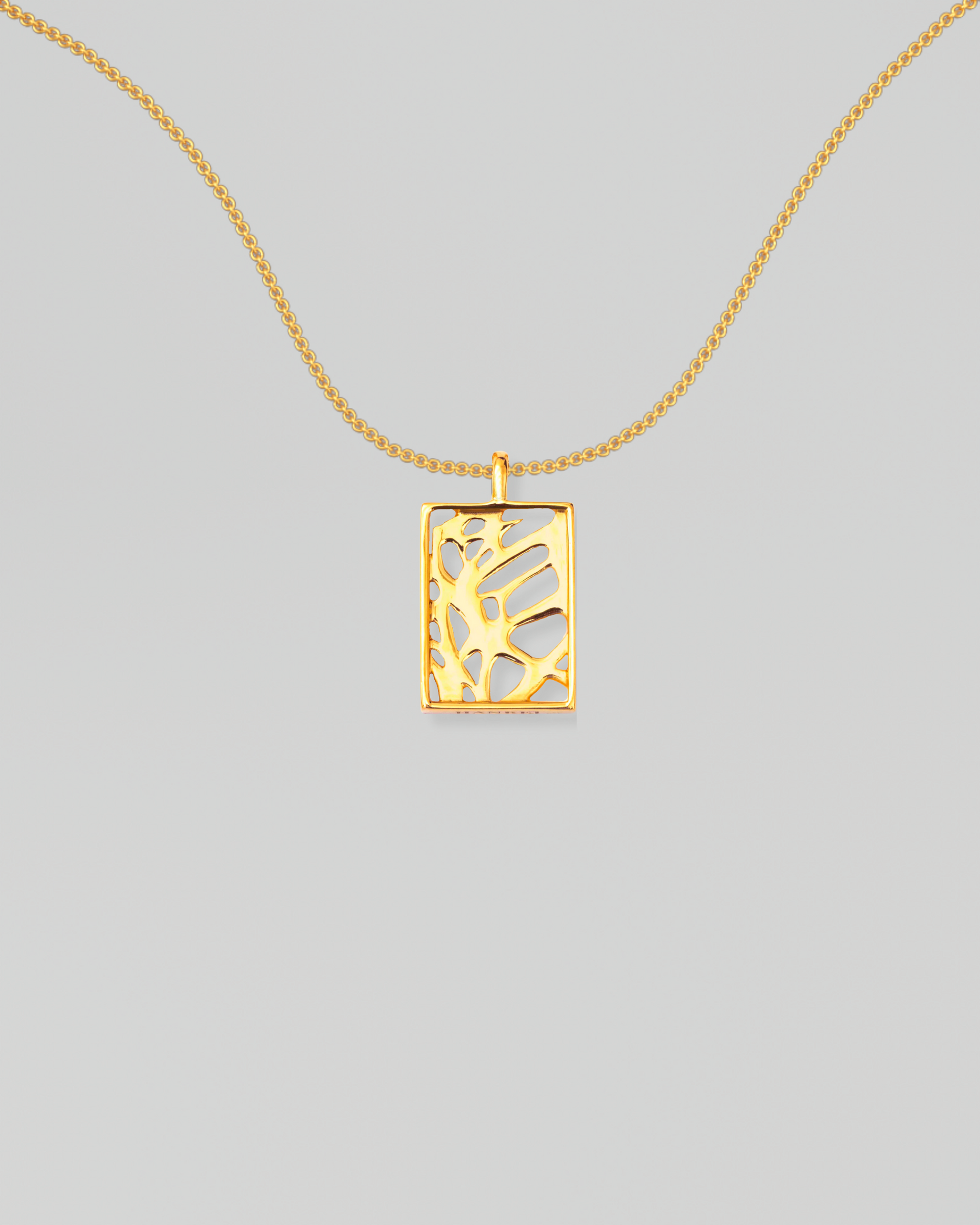 Square Pendant - Gold Plated